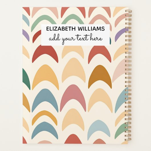 Watercolor Boho Rainbow プランナー手帳 (裏面)