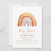 Watercolor Boho Rainbow Baby Shower  招待状 (正面)