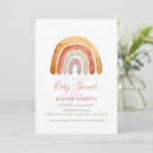 Watercolor Boho Rainbow Baby Shower  招待状 (スタンド正面)