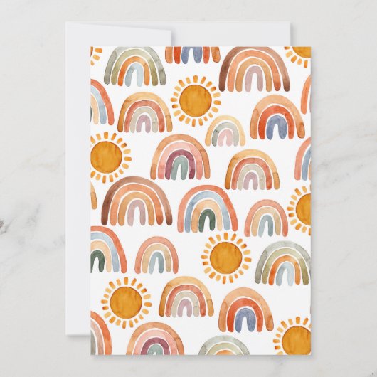 Watercolor Boho Rainbow Baby Shower 招待状 (裏面)