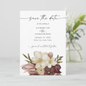 Watercolor Boho Rose & Neutral  Save the Date 招待状 (スタンド正面)