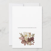 Watercolor Boho Rose & Neutral  Save the Date 招待状 (裏面)