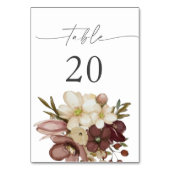 Watercolor Boho Rose &Neutral Table 20 Number テーブルナンバー (裏面)