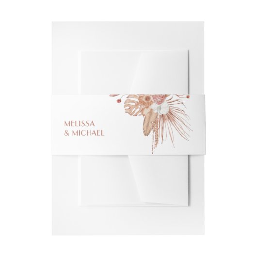 Watercolor Boho Wedding Thank You 招待状ベリーバンド (正面例)