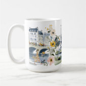 Watercolor Bonjour Beautiful Paris コーヒーマグカップ (左)