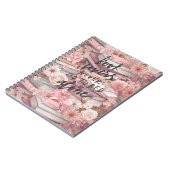 Watercolor Books and Pink Flowers Notebooks ノートブック (左側)