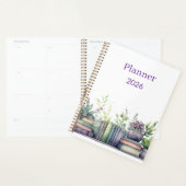 Watercolor Books and Plants Personalized Planner プランナー手帳 (ディスプレー)