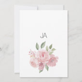 Watercolor botanic pastel pink flora Table Numbers 招待状 (裏面)