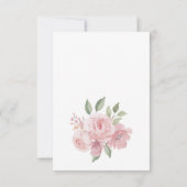 Watercolor botanic pastel pink floral Bridesmaid 招待状 (裏面)