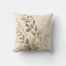 Watercolor Botanical Branches Decorative Pillow クッション