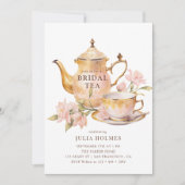 Watercolor  Botanical Bridal Tea Shower 招待状 (正面)