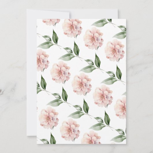 Watercolor  Botanical Bridal Tea Shower 招待状 (裏面)