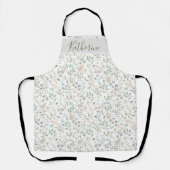 Watercolor  Botanical Custom Name  エプロン (正面)