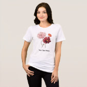 Watercolor Botanical Floral トライブレンドTシャツ (正面全面)