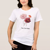 Watercolor Botanical Floral トライブレンドTシャツ (正面)
