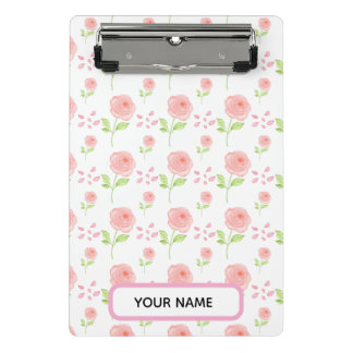 Watercolor Botanical  Floral Pattern Planner ミニクリップボード