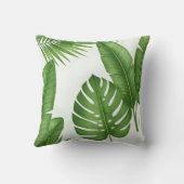 watercolor botanical green fresh pattern interior クッション (裏面)