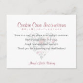 Watercolor Botanical Heart Cookie Care Bakery サンキューカード (正面)