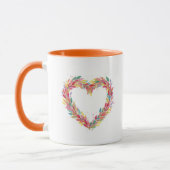 Watercolor Botanical Heart Mug マグカップ (左)