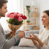 Watercolor Botanical Heart Mug マグカップ