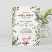 Watercolor Botanical Holiday Cocktail Party 招待状 (スタンド正面)