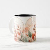 Watercolor Botanical Leaves Elegant CoffeeMug ツートーンマグカップ (正面左)