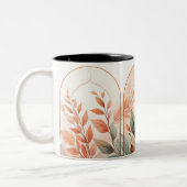 Watercolor Botanical Leaves Elegant CoffeeMug ツートーンマグカップ (左)