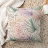 Watercolor Botanical Leaves Pillow クッション (ブランケット)