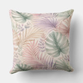 Watercolor Botanical Leaves Pillow クッション (裏面)