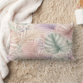 Watercolor Botanical Leaves Pillow ランバークッション (ブランケット)