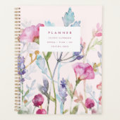 Watercolor Botanical Pastel Floral Planner プランナー手帳 (正面)