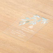 Watercolor Botanical Ramadan Iftar アクリル招待状 (レイダウン)