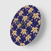 Watercolor Botanical Seamless Pattern   ラウンド壁時計 (傾斜)