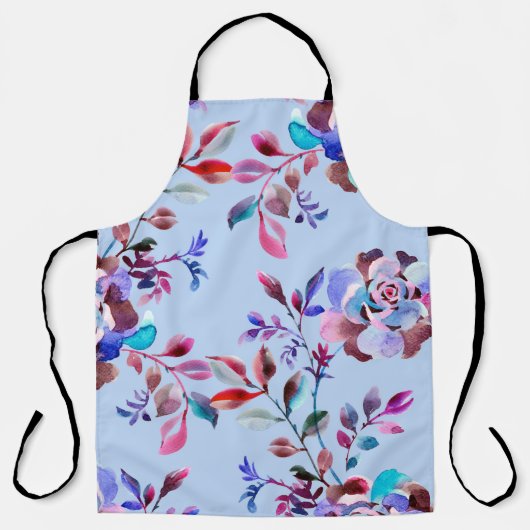 Watercolor botanical seamless pattern. Hand drawn  エプロン (正面)