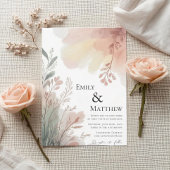 Watercolor Botanical Wedding Invitation 招待状