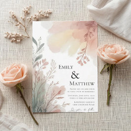 Watercolor Botanical Wedding Invitation 招待状
