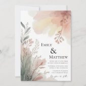 Watercolor Botanical Wedding Invitation 招待状 (正面)