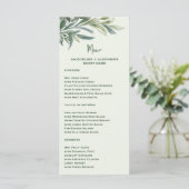 Watercolor Botanical Wedding Menu with Guest Name メニュー (スタンド正面)