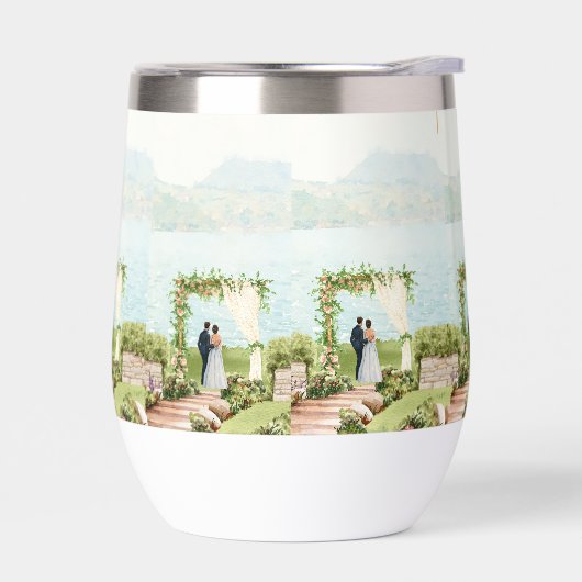 Watercolor Botanical Wedding Mug – Guest Favor (左面)