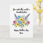 Watercolor Bouquet Mothers Day Card カード (黄色い花)