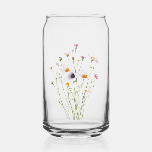 Watercolor bouquet of wildflowers ガラス缶 (正面)