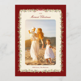 watercolor bow botanical frame 1 photo flat  シーズンカード