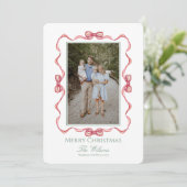 Watercolor Bow Christmas Card 招待状 (スタンド正面)