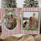 Watercolor Bow Family Photo Christmas Card シーズンカード