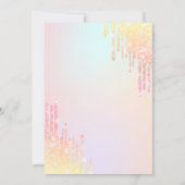 Watercolor Bow Glitter Drips Colorful Sweet 16   招待状 (裏面)