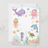 watercolor bow under the sea baby shower 招待状 (裏面)