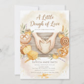 watercolor bread Bun in the Oven Baby Shower 招待状 (正面)