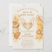 watercolor bread Bun in the Oven Baby Shower 招待状 (正面)