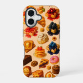 Watercolor Breakfast Food Illustrations iPhone 16ケース (裏面)
