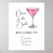 Watercolor Bridal shower Welcome ポスター (正面)